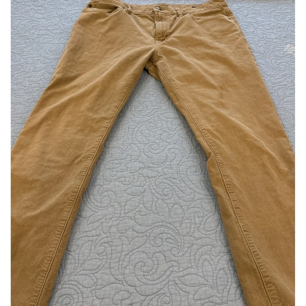 J.Crew Pants Mens 34x34(31.5) Brown Corduroy Slim Straight Leg Stretch Cotton